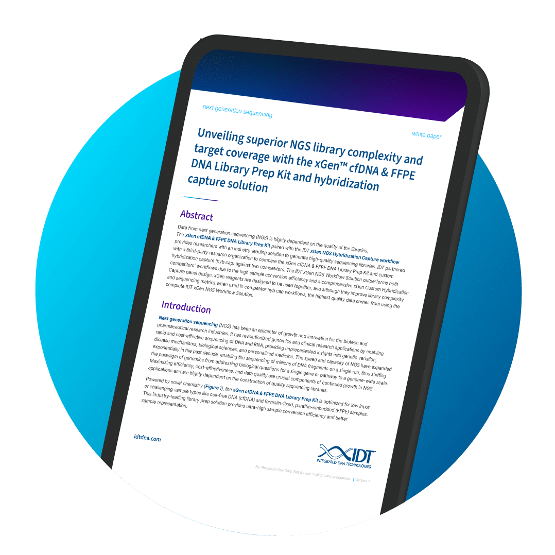 Why choose IDT research solutions for cfDNA analysis?